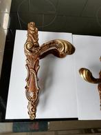 9 sets sierlijke oude deurklinken met lange schilden, Ophalen of Verzenden, Zo goed als nieuw