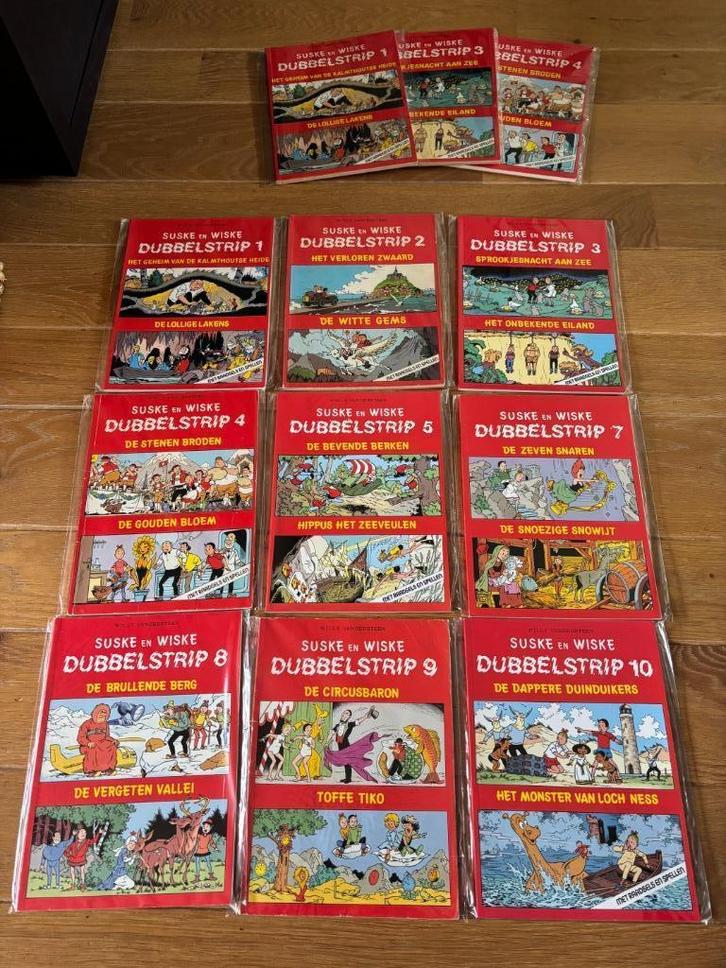 Suske en Wiske Dubbelstrips 1-8 en10 + 1, 3 en 4 (12 totaal), Boeken, Stripboeken, Gelezen, Meerdere stripboeken, Ophalen of Verzenden