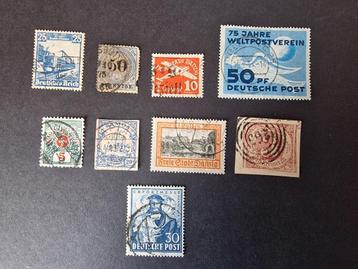 9 zegels Duitsland,  Thurn Taxis, Danzig, DDR, Zwitserland