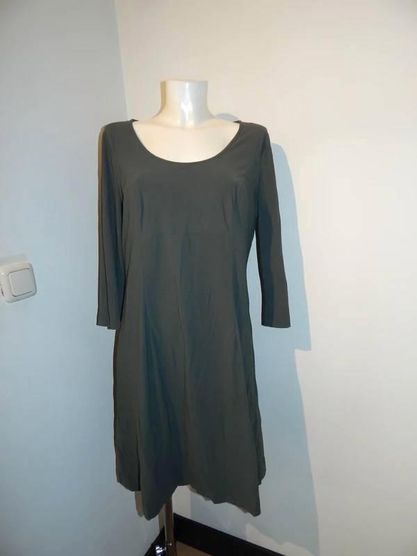 Ladress olijf groene stretch jurk travel stof ronde halslijn, Kleding | Dames, Jurken, Gedragen, Maat 46/48 (XL) of groter, Groen