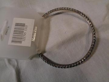 zilverkl klemband met blauwe strass steentjes nr arm 933 beschikbaar voor biedingen