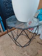 Bijzettafeltje met glazen blad xenos, Ophalen, Zwart, Eén