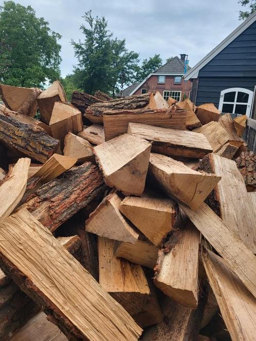 Droog eiken brandhout haardhout kachelhout gratis bezorgd, Tuin en Terras, Haardhout, Blokken, Eikenhout, 6 m³ of meer, Ophalen