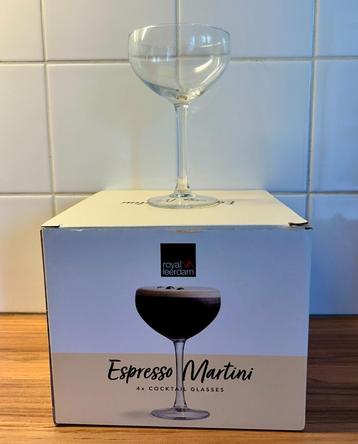 4 Royal Leerdam Espresso Martini glazen 24 cl. Nieuw in doos beschikbaar voor biedingen