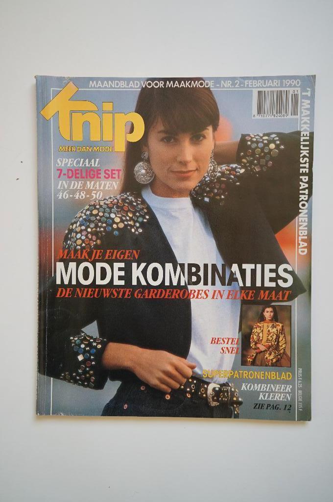 Vintage naaipatronenblad Knip februari 1990 maat 46-48-50, Hobby en Vrije tijd, Kledingpatronen, Zo goed als nieuw, Vrouw, Knipmode