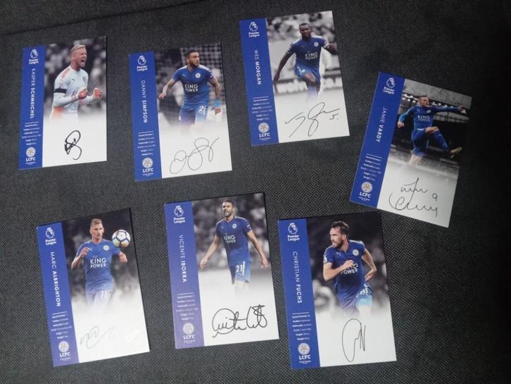 Gesigneerde 2017-2018 spelerskaarten van Leicester City FC, Verzamelen, Sportartikelen en Voetbal, Nieuw, Spelerskaart, Buitenlandse clubs