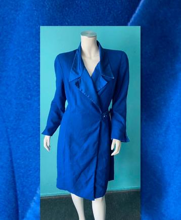 Vintage chique formele koningsblauwe jurk maat 40/42