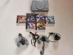 Sony PlayStation 1 (SCPH-5552) + 2 controllers + 7 spellen, Ophalen of Verzenden, Gebruikt, Met 2 controllers, Met games