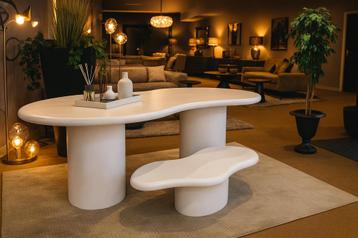 Eettafel/Salontafel Organisch wit Combinatie 70%Korting!!! beschikbaar voor biedingen