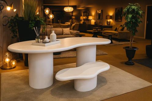 Eettafel/Salontafel Organisch wit Combinatie 70%Korting!!!, Huis en Inrichting, Tafels | Eettafels, Nieuw, 50 tot 100 cm, 150 tot 200 cm