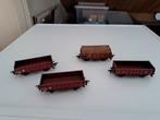 4 X Fleischmann open wagons waarvan 1x met lading, Gebruikt, Gelijkstroom, Fleischmann, Wagon
