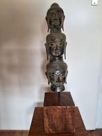 Bronzen Boeddha Beelden op Houten Sokkel groot beeld, Ophalen of Verzenden