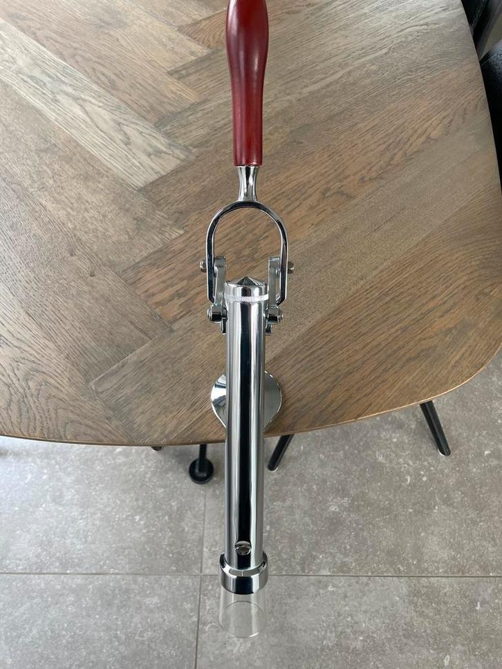 Luxe tafel-wijnopener met hefboom – chroom & hout, Huis en Inrichting, Keuken | Keukenbenodigdheden, Zo goed als nieuw, Ophalen of Verzenden