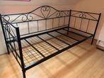 Sierlijk Zwart Bedframe, Huis en Inrichting, Slaapkamer | Bedden, Ophalen, 90 cm, Eenpersoons, Zwart