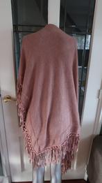 prachtige grote sjaal oudroze met franjes viscose, Maat 46/48 (XL) of groter, Ophalen of Verzenden, Zo goed als nieuw, Made in prc