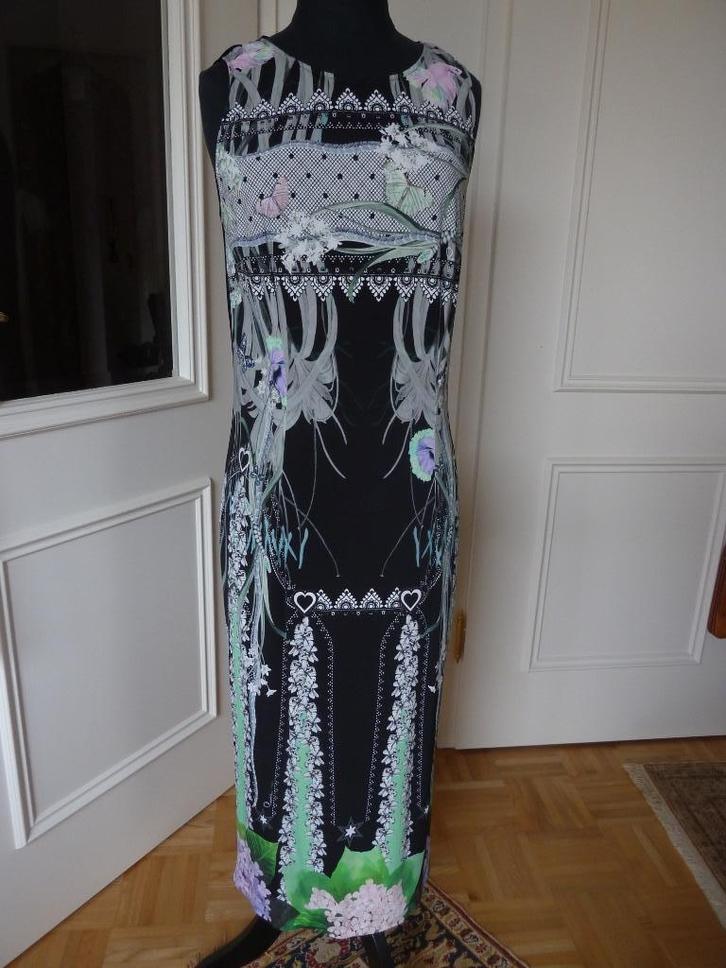 Cavalli Class sexy jersey jurk met prachtige print 38/40 nw., Kleding | Dames, Jurken, Nieuw, Maat 38/40 (M), Zwart, Knielengte
