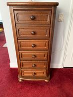 Donker eiken ladekast met 6 lades, Minder dan 50 cm, Gebruikt, Eikenhout, Ophalen of Verzenden