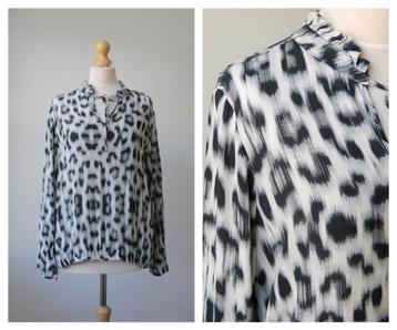 &Co Woman - mooie blouse / cheetah print / wit / maat L beschikbaar voor biedingen