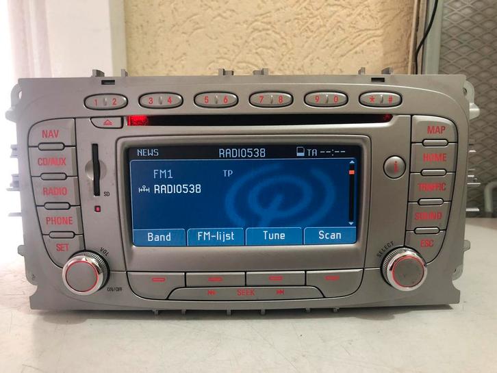 ORIG FORD RADIO CD AUX NAVIGATIE FX FOCUS TRANSIT MONDEO MAX, Auto diversen, Autoradio's, Zo goed als nieuw, Ophalen of Verzenden