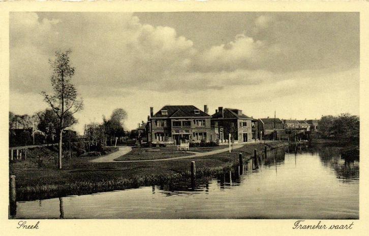 Sneek, Franeker vaart - 1938 gelopen, Verzamelen, Ansichtkaarten | Nederland, Ongelopen, Friesland, Voor 1920, Ophalen of Verzenden