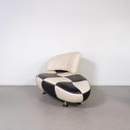 1x Leolux Kikko Chaise Longue Wit/Zwart Leer - Geblokt, Huis en Inrichting, Banken | Sofa's en Chaises Longues, Niet ingevuld