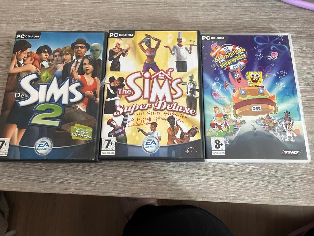Sims 2, Super Deluxe & Spongebob PC Games, Gebruikt, 1 speler, Ophalen of Verzenden, Vanaf 7 jaar