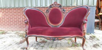 Antiek Mahonie Biedermeier Bank Horrix Stijl beschikbaar voor biedingen