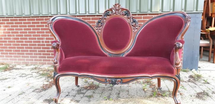 Antiek Mahonie Biedermeier Bank Horrix Stijl, Antiek en Kunst, Antiek | Meubels | Stoelen en Banken, Ophalen