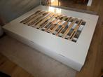 IKEA NORDLI Bedframe met opberglades, wit, 160x200 cm, Ophalen, Wit, Tweepersoons, Zo goed als nieuw