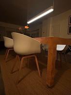 4 HAY AAC stoelen wit, houten onderstel - als nieuw!, Huis en Inrichting, Tafels | Eettafels, Ophalen, 50 tot 100 cm, Zo goed als nieuw
