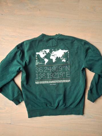 Hallinger groene sweater met backprint, maat S beschikbaar voor biedingen
