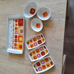 Mooie retroset, 1 grote schaal plus 6 schaaltjes, Ophalen of Verzenden, Overige stijlen, Aardewerk, Schaal of Schalen