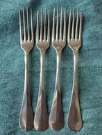 Christofle - 4 antiek verzilverde vorken - model Baguette, Antiek en Kunst, Ophalen of Verzenden
