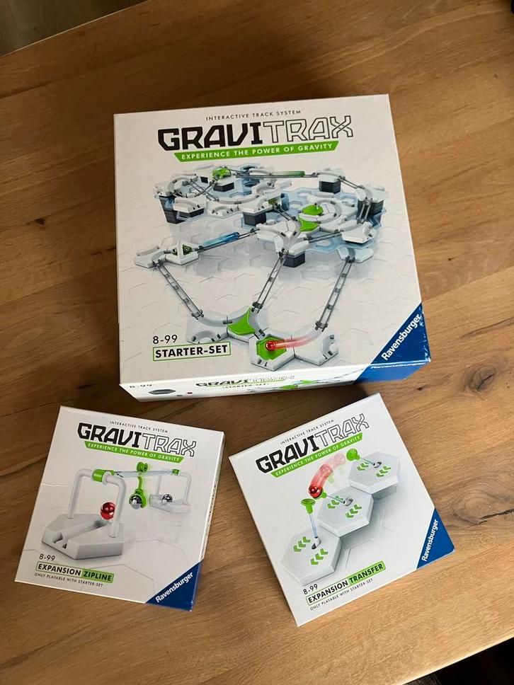 Gravitrax Starterset + 2 Uitbreidingen: Zipline & Transfer, Kinderen en Baby's, Speelgoed | Educatief en Creatief, Zo goed als nieuw
