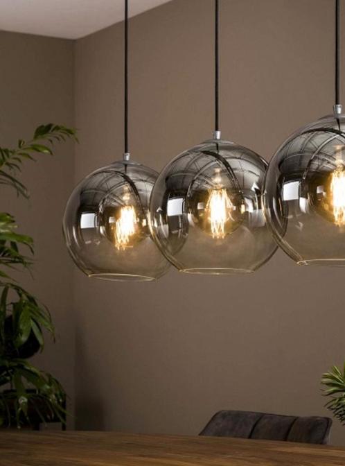 Lamp met drie lichtpunten, Huis en Inrichting, Lampen | Hanglampen, Nieuw, 75 cm of meer, Glas, Ophalen of Verzenden