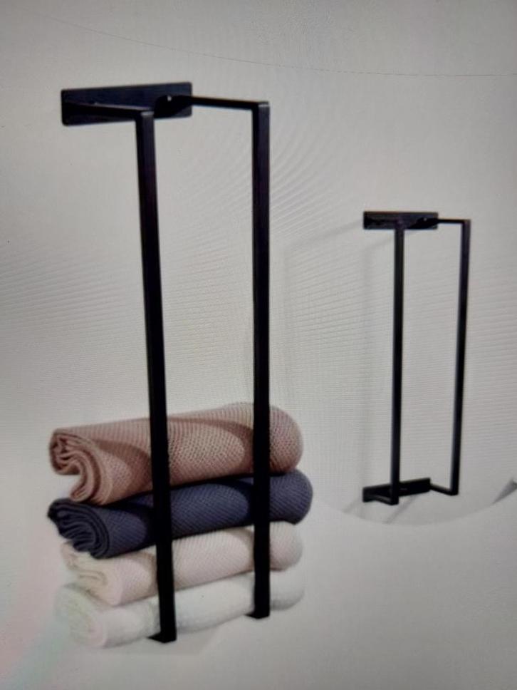 Zwart metalen handdoekenrek, Huis en Inrichting, Badkamer | Badtextiel en Accessoires, Nieuw, Handdoekenrek, Zwart, Ophalen of Verzenden