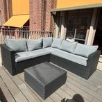3-delige hoekbank Wicker loungeset, Tuin en Terras, Tuinsets en Loungesets, Ophalen of Verzenden, Zo goed als nieuw, Wicker, Bijzettafel