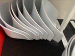 8 kuipstoel zittingen, Huis en Inrichting, Stoelen, Ophalen, Kunststof, Gebruikt, Wit