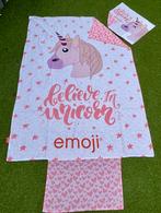 TE KOOP: dekbedovertrek van emoji unicorn / eenhoorn ZGAN, Meisje, Dekbedovertrek, Ophalen of Verzenden, Zo goed als nieuw