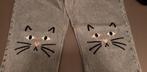 Monki jeans cat knees, geborduurde katten op knie maat 31, Maat 38/40 (M), Blauw, Ophalen of Verzenden, Zo goed als nieuw