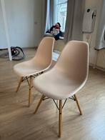 Lichtroze/beige eetkamerstoelen, Ophalen, Kunststof, Twee, Overige kleuren