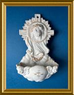 Antiek biscuit porseleinen wijwaterbakje, Jezus, Ophalen of Verzenden