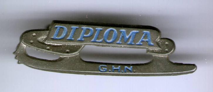 Diploma zilverkleurig schaats speldje ( P_248 ), Verzamelen, Speldjes, Pins en Buttons, Nieuw, Speldje of Pin, Sport, Verzenden