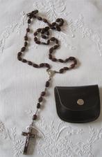 Vintage rozenkrans in (echt) leren etui, Ophalen of Verzenden