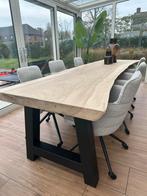Boomstamtafel / Eettafel 300cm met stalen poten, Huis en Inrichting, Tafels | Eettafels, Ophalen, 200 cm of meer, 50 tot 100 cm