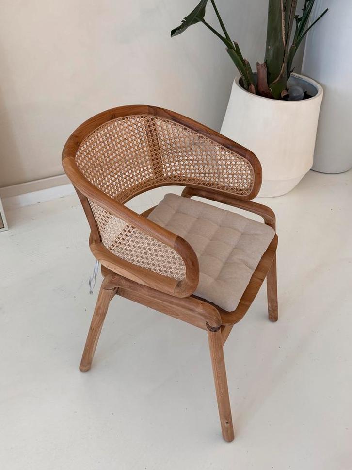 8 Robuuste Teak Houten Eetkamerstoelen - Hoge Kwaliteit, Huis en Inrichting, Stoelen, Gebruikt, Vijf, Zes of meer stoelen, Hout