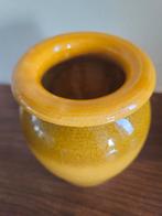 Vintage design keramiek vaas artisan oker geel glazuur, Ophalen of Verzenden