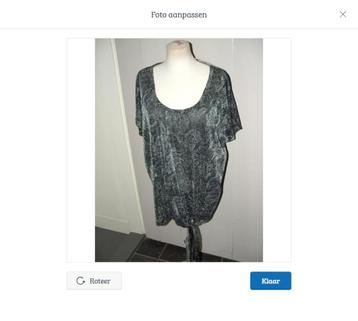 Nieuw! Miss Etam Zwarte - zilveren glitter top maat XL 44  beschikbaar voor biedingen