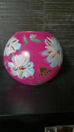 Vaas handbeschilderd, Overige kleuren, Ophalen of Verzenden, Minder dan 50 cm, Glas