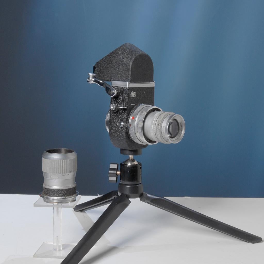 Leica visoflex ii + Leitz elmar  9cm f4, Ophalen of Verzenden, Zo goed als nieuw, Telelens